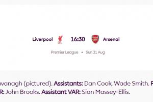 万博体育入口-内部处罚！官方：利物浦vs阿森纳裁判调整，VAR因昨日误判被更换